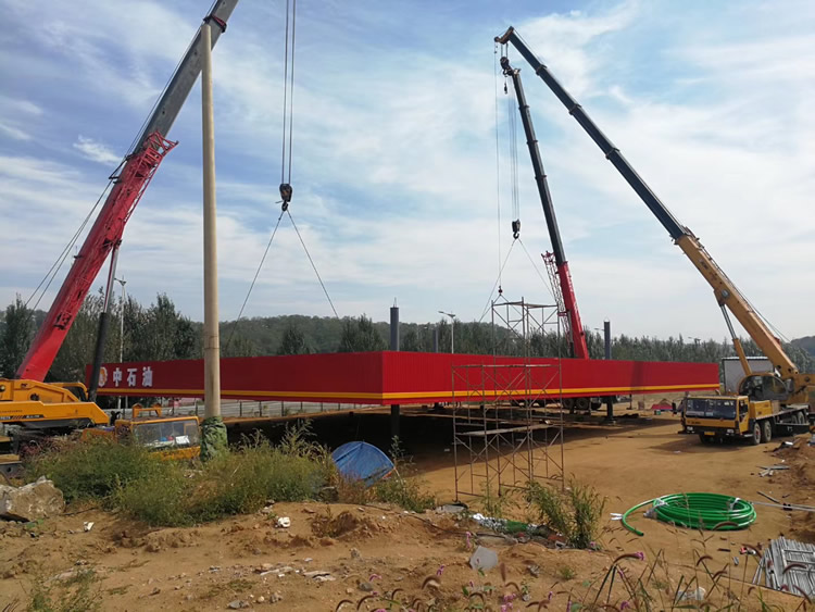 CNGLNG加氣站鋼結(jié)構(gòu)網(wǎng)架安裝，遼寧阜新正達金屬結(jié)構(gòu)制造有限公司